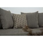 Velura Home & Living Yumi Yataklı Köşe Takımı & Puflu Köşe Koltuk Takımı - Antrasit Şönil Kumaş (Sağ Köşe) - Görsel 5