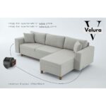 Rengar Köşe Takımı & Yataklı Bazalı Keten Kumaş Köşe Koltuk Takımı - Gri - Görsel 4