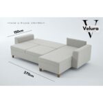 Rengar Köşe Takımı & Yataklı Bazalı Keten Kumaş Köşe Koltuk Takımı - Gri - Görsel 5