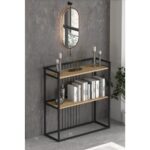 L'occi Concept Ludlow 2 Raflı Metal Dresuar Lü x  Dresuar Kitaplık Hol Antre Salon LU06-SM - Görsel 2