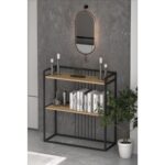 L'occi Concept Ludlow 2 Raflı Metal Dresuar Lü x  Dresuar Kitaplık Hol Antre Salon LU06-SM - Görsel 3