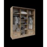 Merlin Mobilya Luna Lefkas 3 Kapaklı 2 Çekmeceli Aynalı Sürgülü Dolap - Görsel 5