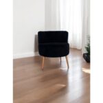 EDAM Siyah Teddy Kumaş Çay Seti Ikili Koltuk Berjer ve Puf Takımı (Salon, Balkon, Ofis) 3'lü Takım - Görsel 2