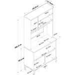Rani JE192 Çok Amaçlı Dolap 5 Kapaklı Kiler Mutfak Dolabı Beyaz - Sepet Ceviz - Görsel 2