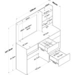 Rani BJ127 Hollywood Işıklı Aynalı Kulis Makyaj Masası 6 Çekmeceli Takı Düzenleyici Beyaz - Görsel 2