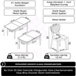 Canisa Exve Serisi 80 x 132 Açılabilir Barok Ahşap Desen Masa Takımı ve 6 Antrasit Sandalye - Görsel 5