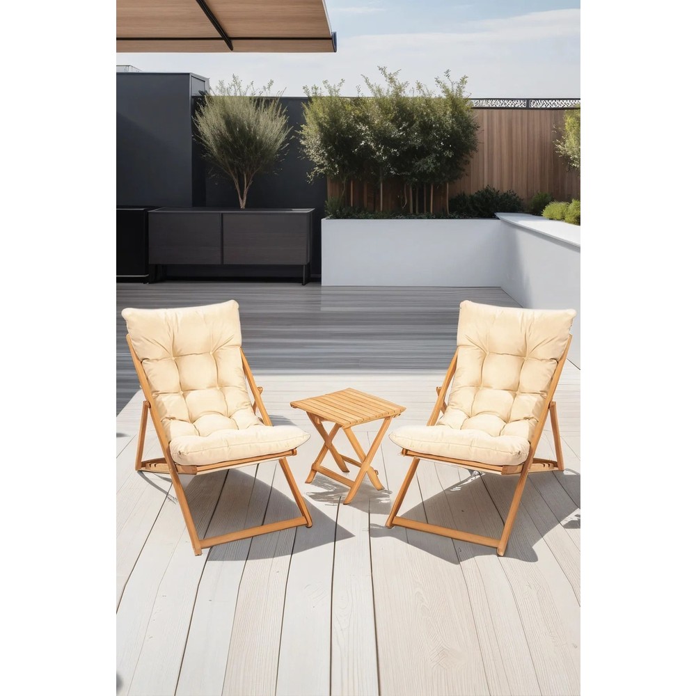 110000902593706.jpg Bahçe&balkon&teras&plaj Su Geçirmez Uv Korumalı Kumaştan Şezlong Sandalye Minderi 110 x 50 cm 2 Adet - Görsel 1