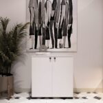 Eco Room Arina 2 Kapaklı 5 Raflı Ayakkabı Dolabı - Beyaz - Görsel 6