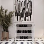 Eco Room Arina 2 Kapaklı 5 Raflı Ayakkabı Dolabı - Beyaz - Görsel 7