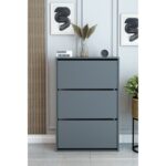 Barin Design 3 Raflı Ayakkabılık Düşer Kapak Kayar Kapak Vestiyer Portmanto Katlı Bölmeli Kapı Önü Modern - Görsel 2