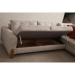 Velura Home & Living Rivaldu Köşe Takımı & Mekanizmalı Köşe Koltuk - Krem Keten Kumaş - Görsel 4