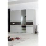 ModaLife Romeo Aynalı Sürgülü Gardırop - Duman Gri