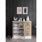 Cabinse Neva  Mdf 2 Kapaklı 3 Çekmeceli Çok Amaçlı Dolap Banyo, Oyuncak Dolabı, Mutfak, Kahve Köşesi ,çocuk Elbise Dolabı - Görsel 2