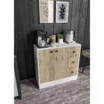 Cabinse Neva  Mdf 2 Kapaklı 3 Çekmeceli Çok Amaçlı Dolap Banyo, Oyuncak Dolabı, Mutfak, Kahve Köşesi ,çocuk Elbise Dolabı - Görsel 3