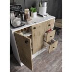 Cabinse Neva  Mdf 2 Kapaklı 3 Çekmeceli Çok Amaçlı Dolap Banyo, Oyuncak Dolabı, Mutfak, Kahve Köşesi ,çocuk Elbise Dolabı - Görsel 4