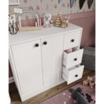 Cabinse Neva Mdf 2 Kapaklı 3 Çekmeceli Çok Amaçlı Dolap Banyo, Oyuncak Dolabı, Mutfak, Kahve Köşesi ,çocuk Elbise Dolabı