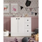 Cabinse Neva Mdf 2 Kapaklı 3 Çekmeceli Çok Amaçlı Dolap Banyo, Oyuncak Dolabı, Mutfak, Kahve Köşesi ,çocuk Elbise Dolabı - Görsel 2