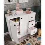 Cabinse Neva Mdf 2 Kapaklı 3 Çekmeceli Çok Amaçlı Dolap Banyo, Oyuncak Dolabı, Mutfak, Kahve Köşesi ,çocuk Elbise Dolabı -Soft Beyaz,sertifikalı Malzeme - Görsel 2