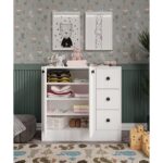 Cabinse Neva Mdf 2 Kapaklı 3 Çekmeceli Çok Amaçlı Dolap Banyo, Oyuncak Dolabı, Mutfak, Kahve Köşesi ,çocuk Elbise Dolabı -Soft Beyaz,sertifikalı Malzeme - Görsel 3