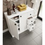 Cabinse Neva Mdf 2 Kapaklı 3 Çekmeceli Çok Amaçlı Dolap Banyo Dolabı Soft Beyaz - Görsel 4