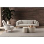 Edsy Home Rebul 3+3+1+1 Koltuk Takımı Krem Renk - Görsel 2