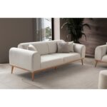 Edsy Home Rebul 3+3+1+1 Koltuk Takımı Krem Renk - Görsel 3