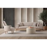 Edsy Home Rebull 3+1 Koltuk Takımı Sütlü Kahve