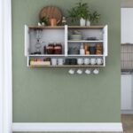 Rani JE198 Kahve Köşesi Çok Amaçlı Dolap Üst Modül Mutfak Rafı Beyaz - Sepet Ceviz - Görsel 4