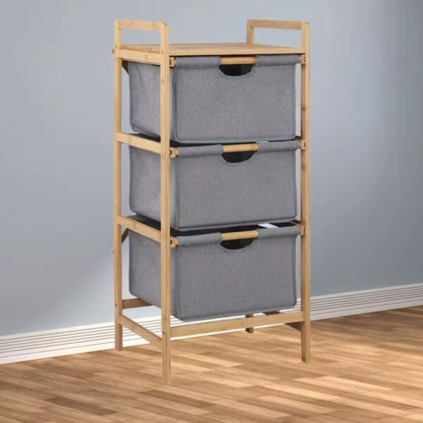 Olivya Bambu 3 Çekmeceli Dolap Çok Amaçlı Organizer Düzenleyici Şifonyer