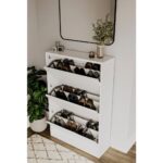 Dewoody Düşer Kapak Ayakkabılık 3 Bölmeli Ayakkabılık Duvara Montajlanabilir - Görsel 3