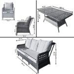 Monalin Home Garden I Elite 7 Kişilik Oturma Takımı (Kahverengi) I Rattan El Örgüsü Bahçe Mobilyası - Görsel 3