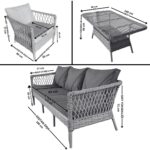 Monalin Home Garden I Loft 5'Li Oturma Takımı (Gri) I Rattan El Örgüsü Bahçe Mobilyası - Görsel 3