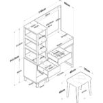 Rani BJ155 Makyaj Masası 5 Çekmeceli Raflı Işıklı Aynalı Takı Düzenleyici Puf Takım Beyaz - Görsel 2
