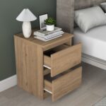 Rani BD109 Komodin Yatak Odası 2 Çekmeceli Komodin Sepet Ceviz - Görsel 4