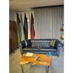 Limon Koltuk Suni Deri Pull-Up Chester Koltuk ( Lacivert) - Görsel 2