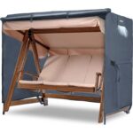 Haegs Bahçe Salıncak Koruma Örtüsü Üç Kişilik Tenteli Hamak Salıncak Kılıfı Branda 210 x 125 x 170 cm  Gri