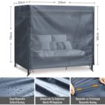 Haegs Bahçe Salıncak Koruma Örtüsü Üç Kişilik Tenteli Hamak Salıncak Kılıfı Branda 210 x 125 x 170 cm  Gri - Görsel 2