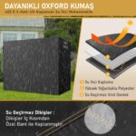 Haegs Bahçe Salıncak Koruma Örtüsü Üç Kişilik Tenteli Hamak Salıncak Kılıfı Branda 210 x 125 x 170 cm  Gri - Görsel 5