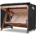 Haegs Bahçe Salıncak Koruma Örtüsü Üç Kişilik Tenteli Bahçe Salıncağı Kılıfı 210 x 125 x 170 cm  Siyah