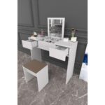 Anka Çekmeceli Aynalı Makyaj Masası Beyaz - Görsel 2