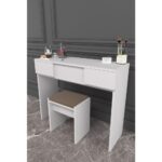 Anka Çekmeceli Aynalı Makyaj Masası Beyaz - Görsel 3