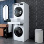 Rani KD113 Çamaşır ve Kurutma Makinesi Dolabı Çekmeceli Banyo Dolabı Beyaz