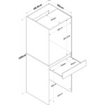 Rani KD113 Çamaşır ve Kurutma Makinesi Dolabı Çekmeceli Banyo Dolabı Beyaz - Görsel 2