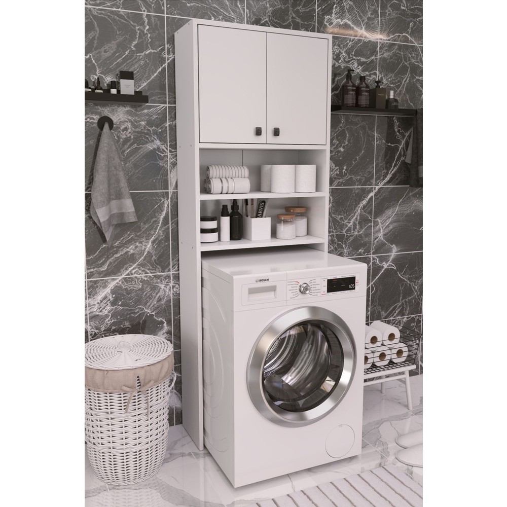 110000937334021.jpg Dekorfim Rio Çamaşır Makinesi Üstü Düzenleyici Dolap - Görsel 1