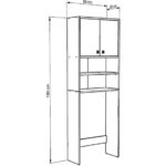 Dekorfim Rio Çamaşır Makinesi Üstü Düzenleyici Dolap - Görsel 4