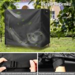 Haegs Bahçe Salıncak Koruma Örtüsü Üç Kişilik Tenteli Bahçe Salıncağı Kılıfı 210 x 125 x 170 cm  Siyah - Görsel 7