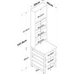 Rani BJ147 Makyaj Masası Açık Raflı Takı Düzenleyici Beyaz - Görsel 2