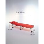 Sırt Ayarlı Katlanır Yastıklı Minderli Çanta Bölmeli Lüks Şezlong-Kırmızı - Görsel 5
