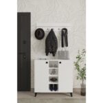 Decomob Albena 2 Kapaklı Ayakkabılık, Vestiyer, Portmanto, Askılık, 90  cm