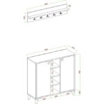 Decomob Albena 2 Kapaklı Ayakkabılık, Vestiyer, Portmanto, Askılık, 90  cm - Görsel 4